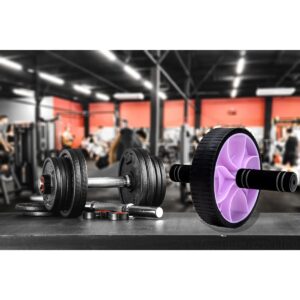 Mind Reader Ab Roller Wheel with Foam Grips, Purple