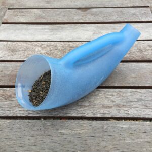 Droll Yankees Seed Scoop 14" Long Feeder - Translucent Blue