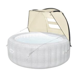 Bestway 60304 Small Windproof UV Protection Sun Shade Canopy Attachment with Mesh Windows Accessory for Round Inflatable Hot Tub Spas (Canopy Only)
