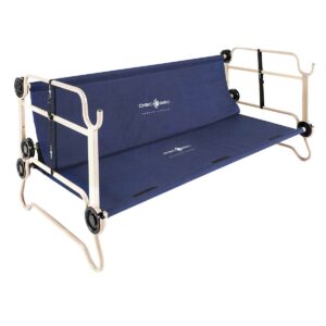 Disc-O-Bed XL Cam-O-Bunk Bench Bunked Organizers Double Camping Cot, Navy Blue