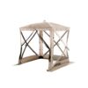 CLAM Quick-Set 6 x 6 Foot Traveler Portable Pop Up Outdoor Camping Gazebo 4 Sided Canopy Shelter with Ground Stakes and Carrying Bag, Tan