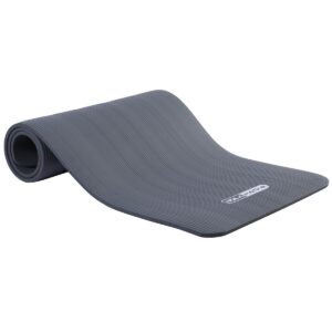 HolaHatha 72 Inch Tall x 24 Inch Wide High Density 0.5 Inch Thick Cushioned Non Slip Home Gym Exercise Yoga Mat Workout Equipment, Black