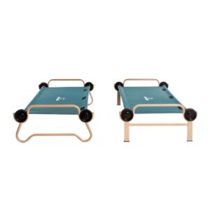 Disc-O-Bed Large Cam-O-Bunk Benchable Bunked Double Cot with Organizers, Green
