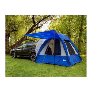 Napier Sportz Dome-To-Go Universal CUV/SUV/Van Vehicle Cargo Portable 3 Season 4 Person Outdoor Camping Ground Tent with Optional Awning, Blue/Gray