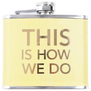 Juvale Pack of 4 Stainless Steel Flask, Hip Flasks for 5oz Liquor, 4 Trendy Colorful Designs for Wedding & Bachelorette Party Favors