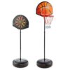 HearthSong 2-in-1 Basketball and Magnetic Dart Game for Indoor Play with Six Darts, Inflatable Basketball, Pump, and Hoop