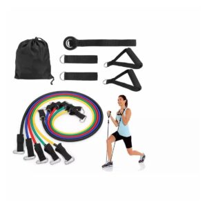 11 PCS Resistance Band Set Yoga Pilates Abs Exercise Fitness Workout Bands - ZWB4002