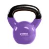 Power Systems Premium Vinyl Covered Cast Iron Kettlebell Prime Home Gym Exercise Weight Training Accessory, 15 Pounds, Purple