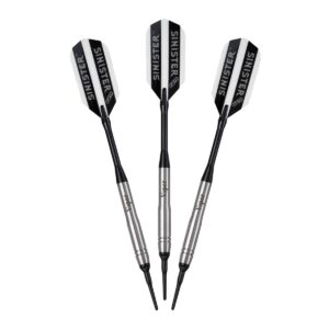 Viper Sinister Tungsten Darts Beveled Barrel and Deluxe Dart Case - Black