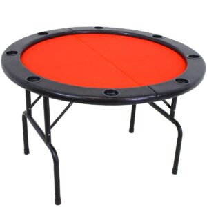 6-Player Round Folding Poker Table - Sunnydaze Decor