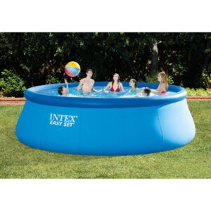 Intex 15' x 48" Inflatable Easy Set Above Ground Bundle with Pool Pump & Ladder and Pool Care 3 Inch Chlorine Tabs, 25 Pounds