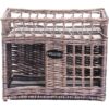 Two-level Willow Pet House with Soft Fabric Cushion For Cat or Dog, Grey