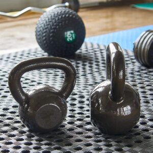 Everyday Essentials 45 Pound Full Body Fitness Exercise Strength Training Free Weight Kettlebell Weight Equipment for Home and Gym Workouts