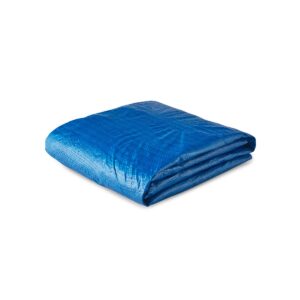 Bestway Flowclear Fast Set 12 Foot Round PVC Pool Debris Cover with Ropes, Blue