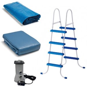 Intex 15 x48" Inflatable Pool with Ladder, Pump and Deluxe Pool Maintenance Kit