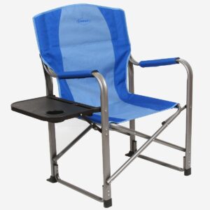 Kamp-Rite KAMPCC106 Director's Chair Outdoor Furniture Camping Folding Sports Chair with Side Table and Cup Holder, 2 Tone Blue