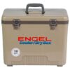 Engel 30-Quart 48 Can Portable Leak-Proof Compact Lightweight Insulated Airtight Hard Drybox Cooler for Fishing, Hunting, and Camping, Tan