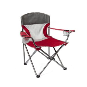 Mac Sports Heavy Duty Big Comfort Quad XL Folding Outdoor Camping Chair, Red