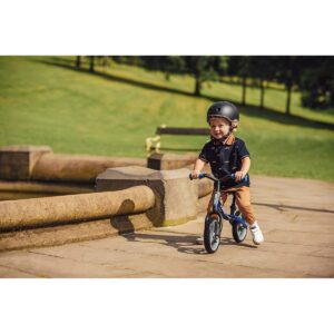 Globber GO BIKE Adjustable Balance Training Bicycle for Toddlers with No Pedals and Comfort Grips, Silver and Sky Blue