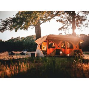 Gazelle GT800SS T8 Extra Large 4 to 8 Person Capacity Family Portable Instant Pop Up Outdoor Shelter Camping Hub Tent, Orange
