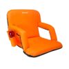 Driftsun Padded Folding Portable 6 Position Reclining Cushioned Stadium Seat Chair with Side Beverage Cup Holder and Backpack Carry Straps, Orange