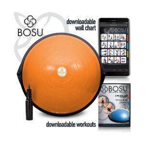 Bosu 72-10850 Home Gym Equipment The Original Balance Trainer 65 cm Diameter, Orange and Black