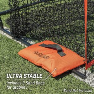 GoSports Football 7 x 4 Sideline Training Foldable Kicking Net for Placekickers and Punters with Travel Case and Weighted Sandbags