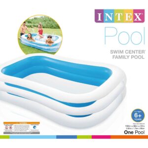 Intex 8.5ft x 5.75ft x 22in 198 Gallon Inflatable Family Swimming Pool, Blue