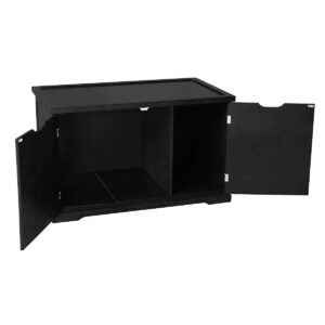 Merry Products Decorative Bench with Enclosed Cat Litter Washroom Box, Black