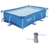 Bestway 8.5t x 5.5ft x 24in Rectangular Above Ground Pool Frame with Filter Pump