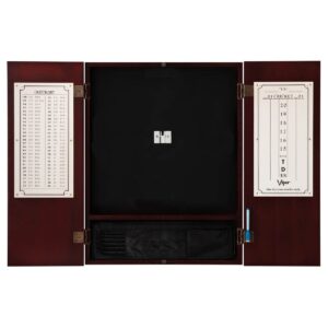 Viper Mahogany Finish Metropolitan Sisal Bristle Steel Tip Dartboard Cabinet