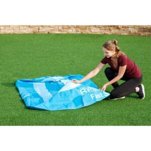 Bestway 57392E Fast Set Up 6 Foot x 20 Inch Outdoor Inflatable Round Above Ground Backyard Compact Swimming Pool for Kids and Adults Family, Blue