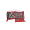 CLAM Quick-Set Escape Sport 11.5 x 11.5 Foot Portable Pop Up Outdoor Tailgating Screen Tent 6 Sided Canopy Shelter w/ Stakes & Carry Bag, Red/White