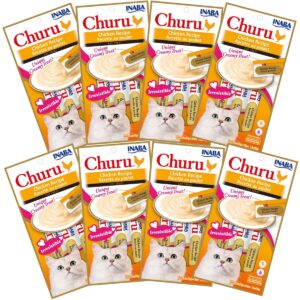 Inaba Churu Grain Free Grilled Food Topper Chicken Recipe Cat Treat - 0.5oz/32ct Pack