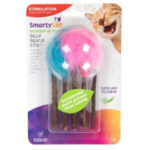 SmartyKat Silly Silver Stix Cat Toy - 5pk