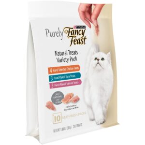 Purina Fancy Feast Purely Chicken, Tuna & Salmon Meaty Cat Treats - 1.06oz/10ct Variety Pack