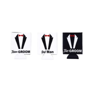 12-Pack Bachelor Party Can Cooler Sleeves, 12 oz Insulated Beer Koozies Neoprene Holder for Groomsman Party Favors