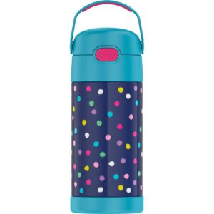 Thermos 12oz FUNtainer Water Bottle with Bail Handle - Polka Dot Blue