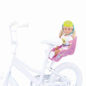 VOLTA Doll Carrier Bike Seat Attachment with Helmet - Pink