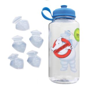 Just Funky Ghostbusters Stay Puft 32oz Plastic Water Bottle w/ Ice Cube Molds