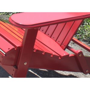 Northbeam Outdoor Lawn Garden Portable Foldable Wooden Adirondack Accent Chair, Deck, Porch, and Patio Seating with 250 Pound Capacity, Red