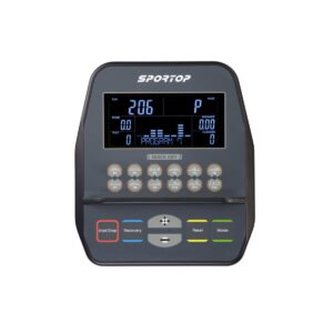 Sportop U60 Indoor Comfortable Home Workout Bike Stationary Fitness Cycler Exercise Machine with 12 Pre Programmed Trainings and Monitor Screen, Black