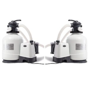 Intex 3000 GPH Above Ground Pool Sand Filter Pump with Automatic Timer (2 Pack)