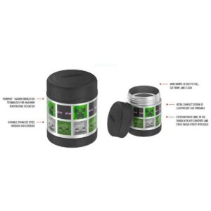 THERMOS FUNTAINER 10 Ounce Stainless Steel Kids Food Jar, Minecraft