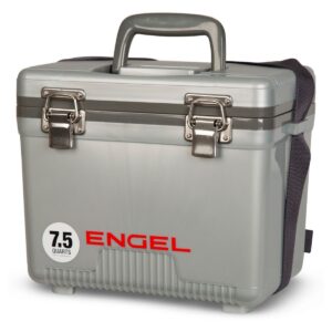 Engel 7.5-Quart 8-Can EVA Gasket Seal Ice and DryBox Cooler with Carry Handles and Shoulder Strap, White