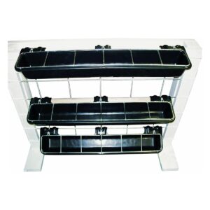 Little Giant HF9BLACK Hook Over Goat Trough Heavy Duty Galvanized Steel 9 Quart Feeder, Black