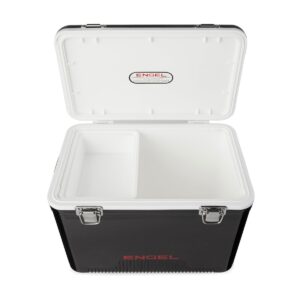 Engel 13 Quart Compact Durable Ultimate Leak Proof Outdoor Dry Box Cooler in Black with Stain and Odor-Resistant Surface for 18 Cans or 12 lbs of Ice