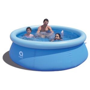 JLeisure Avenli 17806 8 Foot x 25 Inch 2 to 3 Person Capacity Prompt Set Above Ground Kid Inflatable Outdoor Backyard Swimming Pool, Blue (2 Pack)
