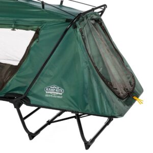 Kamp-Rite Oversize Portable Durable Cot, Versatile Design Converts into Cot, Chair, or Tent w/ Easy Setup, Waterproof Rainfly & Carry Bag, Green