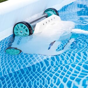 Intex 28005E 700 Gallons Per Hour Automatic Backyard Swimming Pool Floor and Wall Cleaner Robot Vacuum with 21 Foot Hose and 0.48-Gallon Filter Basket